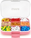 Große Pille Organizer, 9 Komponenten Portable Travel Pill Box Case Moisture Proof, XL Pill Container Halter für Vitamine, Cod Liver Öl, Ergänzungen, Medikamente (Pink)