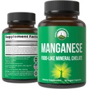 Mangan-Ergänzung Lebensmittel wie Mineral Chelat für eine ausgezeichnete Absorption mit ganzer Nahrungsmischung von 25+ Früchten & Gemüse. Pure Trace Mineral Kapseln für Connective Tissue, Knochengesundheit, Enzymunterstützung