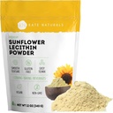 Kate Naturals Sonnenblume Lecithin Pulver zum Backen von Brot, Gummi, Kochen. Lecithin-Ergänzung für gekämmte Milchdukte. Ersatz für Soy Lecithin Powder (12oz, Non-GMO)