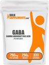 BulkSupplements.com GABA Powder - Gamma Aminobuttersäure, GABA-Ergänzung, Aminosäure-Ergänzung - Glutenfrei, 750mg pro Servierung, 250g (8.8 oz) (Pack von 1)