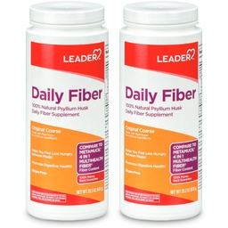 LEADER Psyllium Husk Pulver-Ergänzung 4-in-1 Faser für Verdauungs-Gesundheit, Pflanzen basiert 100% natürliche Psyllium Husk Tagesfaser, Glutenfrei, Non-GMO, Vergleichen Sie Metamucil 20.3 OZ (Pack von 2)