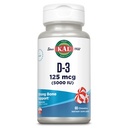 KAL Vitamin D3 5000 IU 125 mcg, hohe Potenz Vitamin D Chewables, Kalziumabsorption, Knochengesundheit und Immununterstützungsergänzung, natürliche Pfefferminzflamme, 60-Tage-Garantie, 60 Servietten, 60 Chews