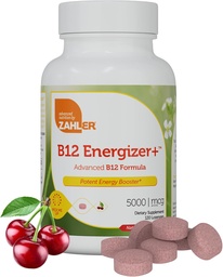 Zahler Energizer+ Vitamin B12-5000 mcg Vitamin B12 - Natürliche Kirsche Flavor Auflösende Lozenges - Kosher Gluten Free Non-GMO B12 Vitamine 5000 mcg, Energy Boost, Made in USA (120 Count)