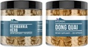 Éléments terriens Rehmannia Herb et Dong Quai Bundle, 200 capsules chacune, pure et non diluée, sans additifs