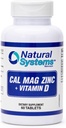Calcium Magnesium Zink Vitamin D Beilage 60 Tabletten von natürlichen Systemen - Calcium Magnesium Zink und VIT D Beilagen für starkes Immunsystem - Magnesium Beilage für das Immunsystem