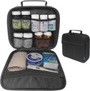 Medium Travel Pill Bottle Organizer, Medizintasche, Träger für Medikamente und medizinische Versorgung - Schwarz (Ohne Schloss)