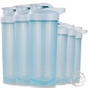 ShakerZoo-6 Pack-Protein Shaker Bottles für Protein Mixes, Shaker Cups für Protein Shakes, 3 Stück 24 Unze und 3 Stück 20 Unze (Blau)