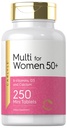 Carlyle Multivitamin für Frauen 50 Plus | 250 Mini Tablets | Iron Free Supplement | Vitamine A, B12, C, D3, Folate (als Folsäure) und Calcium | Non-GMO, Glutenfrei