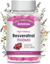 Zuckerfreie Resveratrol-Gummien - hohe Reinheit Resveratrol-Ergänzung für Antioxidantien, Gesunde Alterung, Haut, Gehirn, Organisch - 60 Gummies