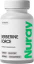 Nuray Berberine Force - unterstützt kognitive Gesundheit, Magen-Darm-Gesundheit, Herz-Kreislauf-Gesundheit und hilft Stoffwechsel-Gesundheit - mit Folate, R-Alpha Lipoic Acid - 60 Count - 500mg