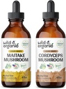 Wild & Bio Maitake Pilze Tinktur 4 fl oz & Cordyceps Pilz Tinktur 4 fl oz