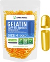 XPRS Nutra Größe 4 Leere Kapseln - 100 Count Small Leere Gelatin Kapseln - Pillen DIY Kapsel Füllung - Fillable Pure Bovine Pill Gel Kapseln für Do-It-Yourself Ergänzungen (Gold)
