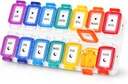 Fullicon Moisture Proof Pill Organizer 2 Mal pro Tag, Große Pille Box 7 Tage, Spill Proof Pille Fall, Reise Pille Container, Medizin Pill Organizer mit sicheren Lids, Tägliche Pille Organizer (Rainbow Clear)