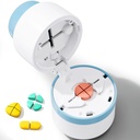Pille Cutter - Pille Splitter mit Edelstahl Klinge für Schneiden kleine Pillen oder große Pillen in einem Vierten, Pille Cutter 1/4, Geeignet für Schneiden von Vitaminen, Tabletten (1-4 Blau)
