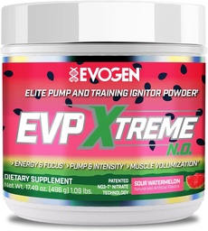 Evogen EVP Xtreme NO - Pre Workout Pulver für Männer & Frauen | Sugar Free Preworkout mit Beta Alanine, Kreatin und Koffein für Energie & Pumpe | Sour Watermelon | 40 Servierungen