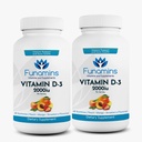 Vitamine D3 Gummies, 2-Pack, 60 Comptez chaque, 2000iu par service, soutient le système immunitaire et la santé des os; pour les enfants et les adultes; pêche, mangue, fraise et saveurs