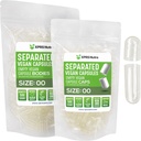 XPRS Nutra Vegan Größe 00 Getrennte Kapseln - 500 Count Premium Leer Kapseln Getrennt in Taschen - 00 Pillen Leer für DIY Ergänzung Füllung