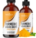 Kurkumin Flüssige Tropfen - Natürliche Gelenk & Gesunde Unterstützung mit 95% Standardisierte Curcuminoide für beste Absorption - Non-GMO, Gluten Free 4 Fl Oz (Pack von 2)