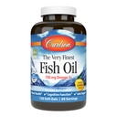 Carlson - Das sehr feinste Fischöl, 700 mg Omega-3s, Norwegische Fischöl-Ergänzung, Wild Caught Omega-3 Fish Oil, Sustainable Sourced Fish Oil Capsules, Omega 3 Supplement, Lemon, 120 Softgels
