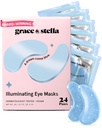 Grace & stella Award Winning Under Eye Mask Reduce Dark Circles, Puffy Eyes, Undereye Bags, Falten, Gel Under Eye Patches, Geburtstagsgeschenke für Damen - Vegan Cruelty-Free Self Care (24 Paare, Blau)