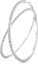 Große Strass Hoop Ohrringe Glänzende Kristall Strass Winkel große Hoop Ohrringe für Frauen Hochzeit Party Favor, 80 mm