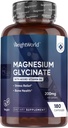 WeightWorld Magnesium Glycinate Kapseln 200mg - 180 Kapseln (3 Monate) mit Vitamin B6 - Bioverfügbare Magnesium Glycinat Ergänzungen - Third-Party Tested, Vegan, Non-GMO, & Allergen-Free