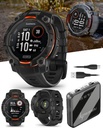 Wearable4U Garmin Instinct 3 Solar 45 mm, Rugged Outdoor GPS Smartwatch, Metall-Reinforced Lünette, Eingebaute Taschenlampe, Bis zu 28 Tage Batterieleben, Schwarz mit Black Band Bundle
