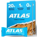 Atlas Protein Bar – 20g Clean Protein, 1g Natural Sugar, No Seed Oils, Glutenfrei, Keine künstlichen Süßungsmittel - Vanilla Almond 24 Count