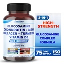 Glucosamin Chondroitin MSM Collagen Turmeric - Joint Health Support- Made in USA