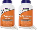 NOW Foods L-Tyrosine 500mg, 300 Kapseln - Non GMO - Unterstützt Psychische Alertness - 500 mg Kapseln - Kostenlose Form Supplement (Pack von 2)