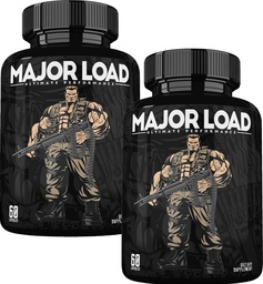 ONL Testosteron Ergänzung für Männer - Major Load Testosteron Booster mit Horny Ziegen Unkraut & Maca Wurzel - Tongkat Ali Energie Pillen für Stamina & Stärke - Test Booster 60 Kapseln (2pk)