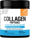 Sandhu's Collagen Peptides Powder4.94.9 oz Unflavored| Grass-Fed Hydrolyzed Bovine Collagen | Unterstützt jugendliche Haut, Haare, Nägel, Mobilität & Flexibilität