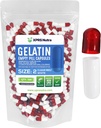 XPRS Nutra Größe 2 Leere Kapseln - 500 Graf Leere Gelatine Kapseln - Pillen DIY Kapsel Füllung - Pure Bovine Pill Gel Kapseln für Do-It-Yourself Ergänzungen (Clear Red/White)