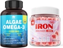 Vegane Eisengummis & Pflanzliche Algen Omega 3 1200mg Ergänzung