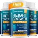SILVERPEAKS Capsules de croissance à cultiver Taller - Maximiser la croissance en hauteur avec du calcium pour la force osseuse - Fabriqué aux États-Unis - Natural Get Taller Supplément - Sans Hormone de croissance - Pack de 3