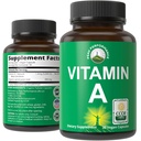 Certified Organic Vitamin A 5000 IU Supplement Kapseln Hohe Potenz Vitamine. für Erwachsene, Männer, Frauen, Kinder. Hergestellt mit Bio Karottensaft. Ideal für Immun, Haut, Augenunterstützung. Non GMO, Vegan Pillen