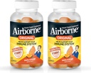 Airborne 750mg Vitamin C Immununterstützungsergänzung für Erwachsene, Zesty Orange Flavor, Glutenfreie Crafted Blend mit leistungsstarken Antioxidantien Vitamine A C & E, 63 Gummi (2 Pack)