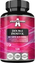 APOLLO'S HEGEMONY Double Inositol 120 Vegan Kapseln - Myo-Inositol + D-Chiro-inositol in Optimal 40:1 Ratio - 615 mg pro Kapsel - 4 Monate Versorgung - Vitamin B8 Ergänzung