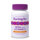 Barimelts Eisen mit Vitamin C, 90 schnell auflösende Tabletten (1-Monats-Versorgung), zuckerfreies bariatrisches Eisenpräparat für Frauen, natürlicher Orangengeschmack