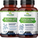 Zazzee Citicoline CDP Choline Kapseln und Alpha GPC Choline Kapseln