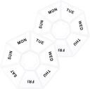 Sibba 7 Tage Pill Organizer, 2 Stk Medizin Pille Box, Tägliche Pille Halter, Portable Reise Pille Container Halter für Tasche oder Geldbörse, Medizin Planner für Vitamine Fischöl, Beilagen(Clear)