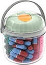 Mini bottiglia dell'organizzatore del distributore di pillole, scatola giornaliera di viaggio con chiusura sicura (Mini - verde)