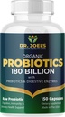 Bio Probiotics 180 Billion CFU - 40 Strains Vegan Probiotics + Präbiotika + Verdauungsenzyme - Gut & Immune Gesundheit - 100% reine, maximale Potenz & Shelf Stabil - Made in the USA