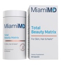 MiamiMD Total Beauty Matrix Collagen Ergänzungen für Frauen - Collagen Kapseln mit Vitamin C für Haar, Haut und Nägel - Grau - 60 Kapseln