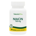 Natures Plus Niacine - 100 mg, 90 comprimés végétariens - supplément de vitamine B3 de haute puissance - sans gluten - 90 portions