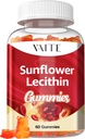 Sunflower Lecithin Gummies 800mg - Vegan, Non-GMO, Soy-Free & Gluten-Free - Unterstützt tägliche Ernährung, Easy-to-Digest Chews für Erwachsene, Lactation Supplement, Natural Wellness Support - 60 Vegan Gummy