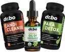 Oregano Öl Bio-Flüssigtropfen & Saubere Kapseln - Organisches Öl von Oregano Tropfen Tinktur-Extrakt, Candi Cleanse Detox - Caprylic Acid, Wormwood Black Walnut & Cloves Kapseln