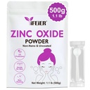 iFEiER Zinkoxid-Pulver | 500g(1.1 lb) 100% reines nicht nanounkotiertes Zinkoxid-Pulver für Hautschutz | Kosmetik-Grad Ideal für DIY Sonnencreme, Lotion, Deodorant und Hautpflege