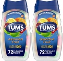TUMS Antacid Chewable Tablets für Sodbrennen Relief, Ultra Strength, Assorted Fruit, 72 Tabletten (Pack von 2)