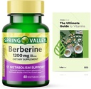 Spring Valley Berberine Nahrungsergänzung - Stoffwechselunterstützung - 1200mg Kapseln, 40ct